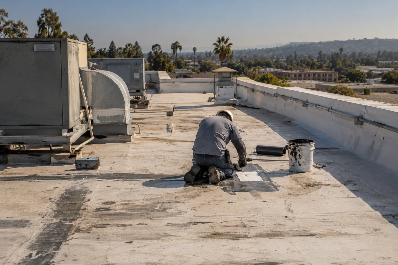 Commercial Roof Membrane-Puncture Repair in Antioch, CA Commercial Roof Membrane-Puncture Repair in Antioch, CA